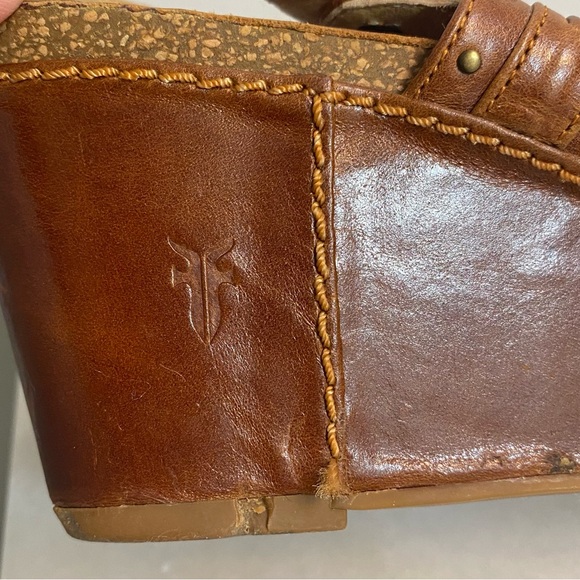 Frye LEATHER Sandals-Ivy O Ring Sling -Size 9 -Wedge - Picture 15 of 15